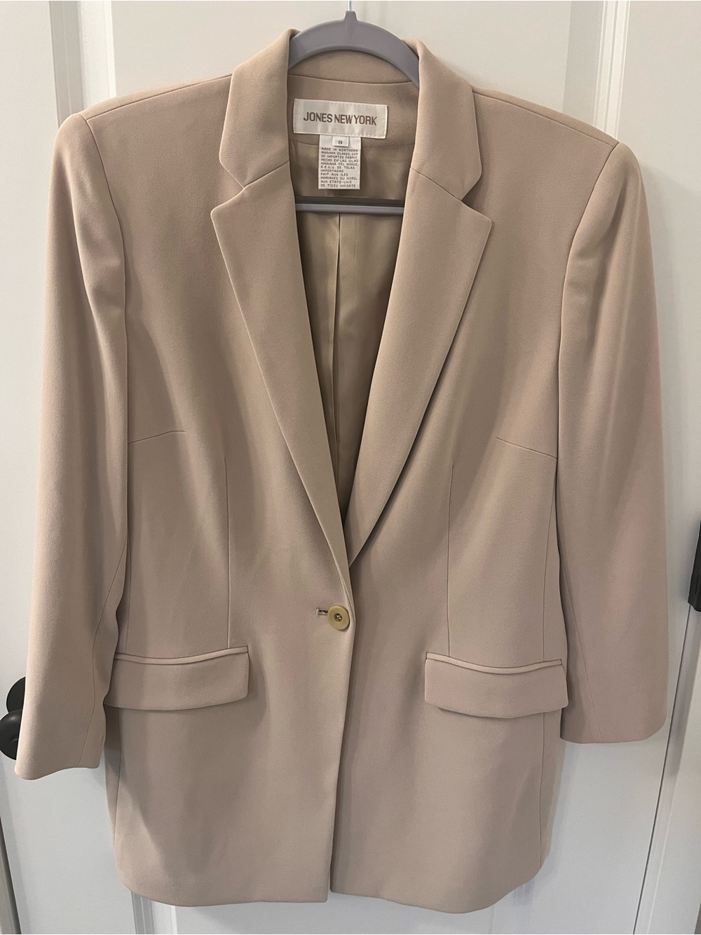 Jones New York Beige Single-Button Blazer